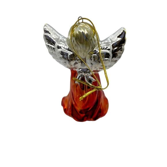 Vintage 1980s Angel Christmas Ornament Red - Picture 5 of 15